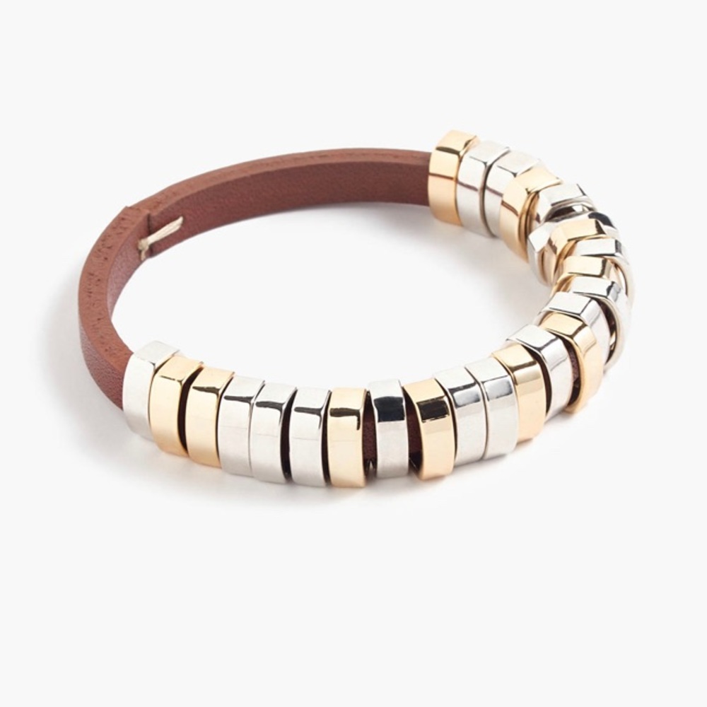 J.Crew Women's Brown Leather Cord Ring Bracelet
